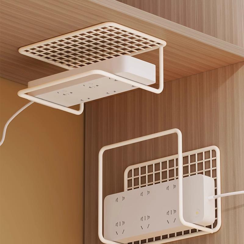 Wall Mount Router Stand Rack With Cable Management Design For Storage Box Bracket And Top Box, No Drilling Required, Wifi Rack