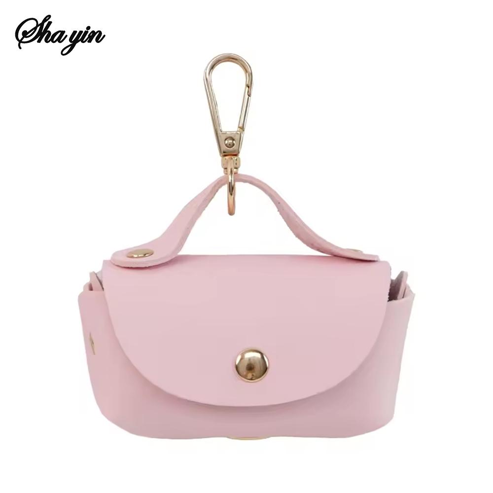 

1PC Portable Pet Waste Bag Dispenser With Leather Carrying Case For Outdoor Use. Multi-Color Dog Waste Bag Storage Bag. рожевий