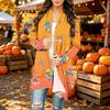 Damen Trendy Halloween-Print Langarm-Strickjacke Pullover für Lässige Herbstmode