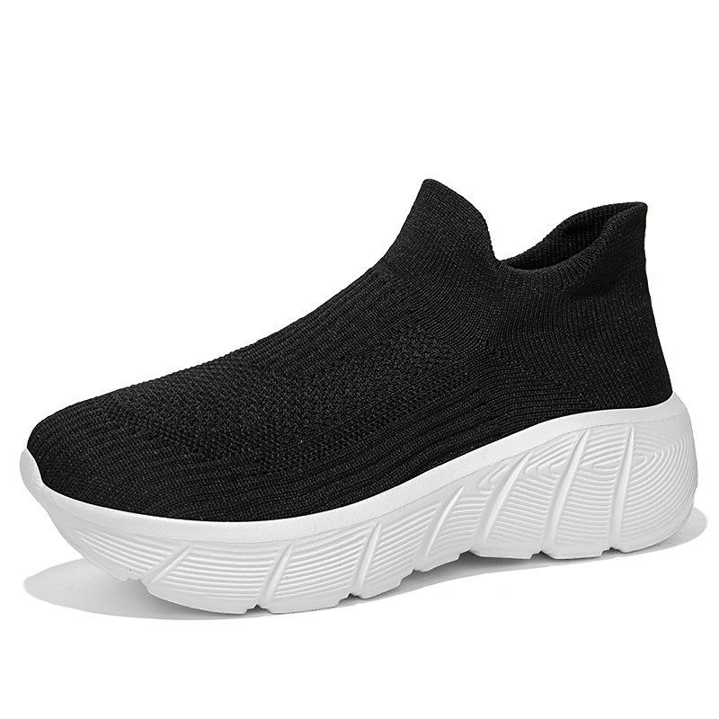 New socks and shoes Ultra-light couple outdoor shock absorption Lightweight men's rebound thick-soled running shoes