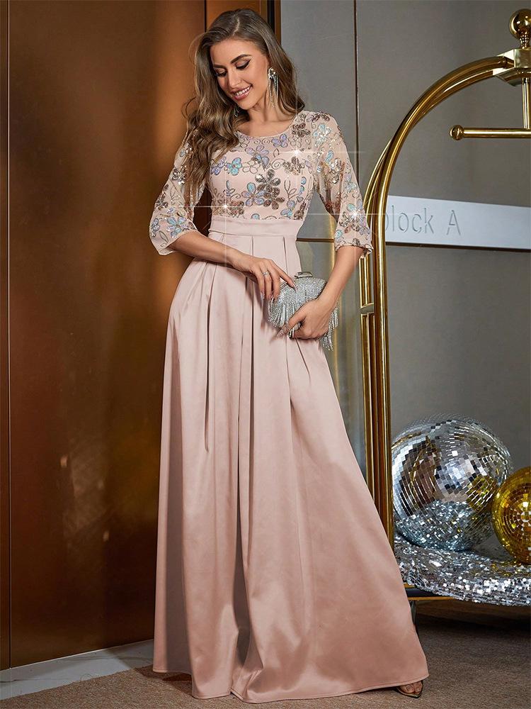 KY542 Slimming Long Evening Bridesmaid Dress: European & American Style for Annual Meeting or Performance Host.