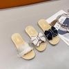 Women's Lightweight Non-Slip Fashion Bow Beach Sandals: Stylish, Cool, Flat Toe-Post Summer Slippers for Outdoor Wear