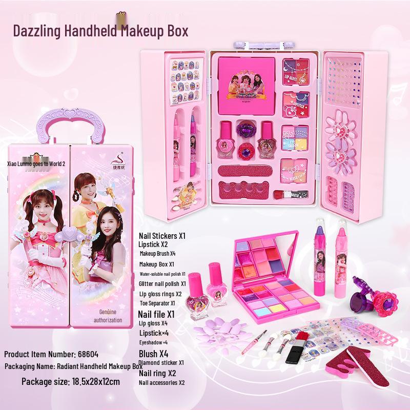 Jieyani Princess Makeup Set for Kids - Pretend Play Kit with Lipstick and Nail Polish