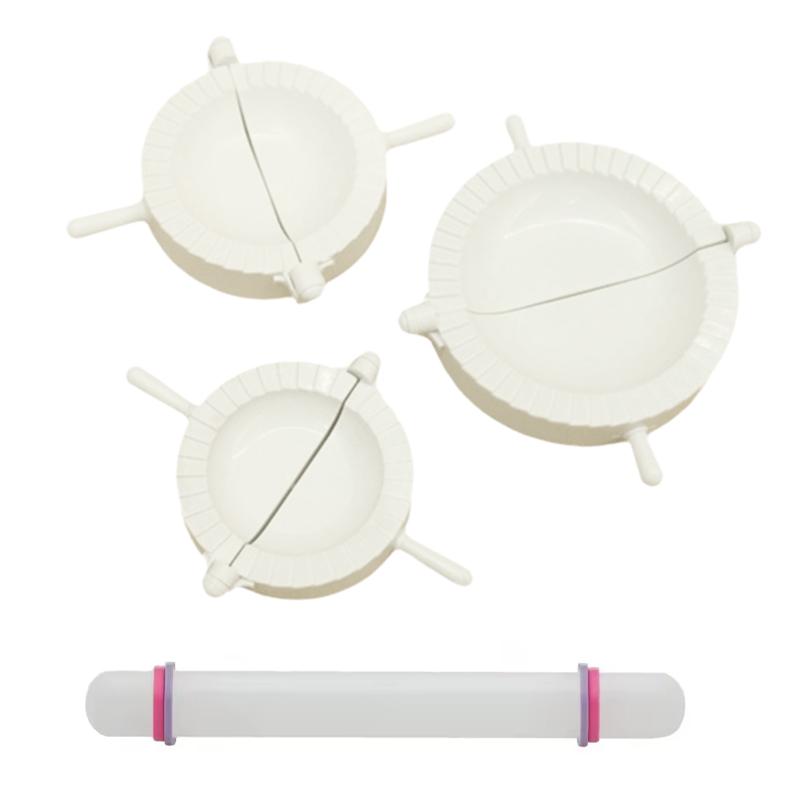 

Dumpling Maker 7cm/8cm/10cm Set Plastic Press Mold with Rolling Pin Chinese Jiaozi Maker Fast and Convenient Kitchen Gadgets ZYF