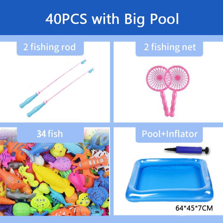 40Pcs With Big Round Pool fishing toys for boys Education toy For Kids