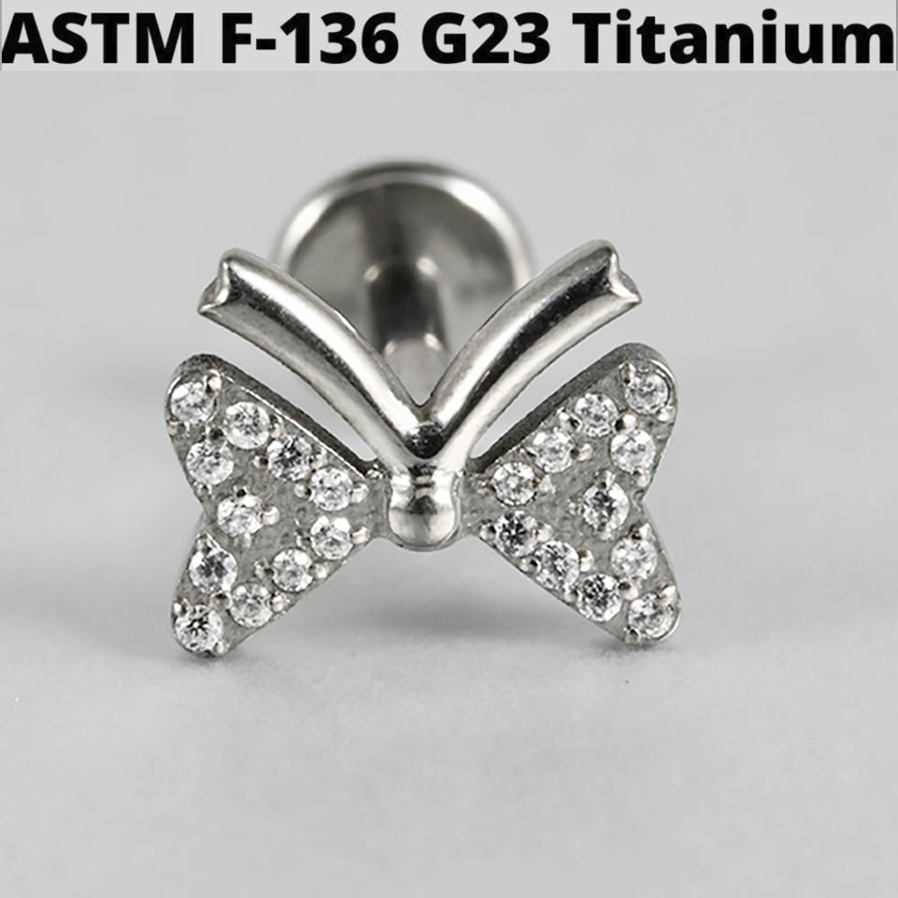 1PC G23 Titanium Butterfly Internal Thread Labret Lip Rings Cross Snake Ear Cartilage Tragus Helix Earring Lobe Piercing Jewelry