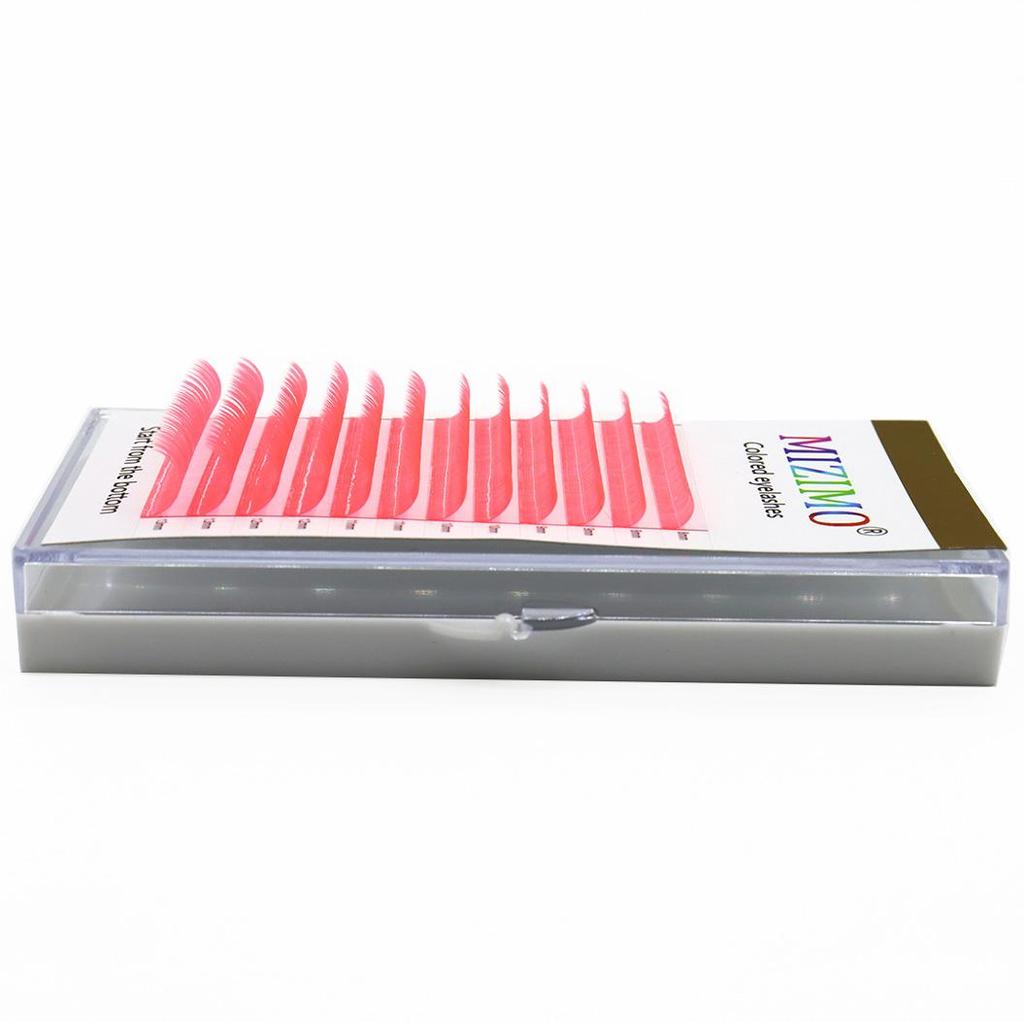 New Fluorescent Pink Colour Single Grafted False Eyelashes Soft Natural 12 Rows of Large Capacity Luminous Eye Makeup Tools