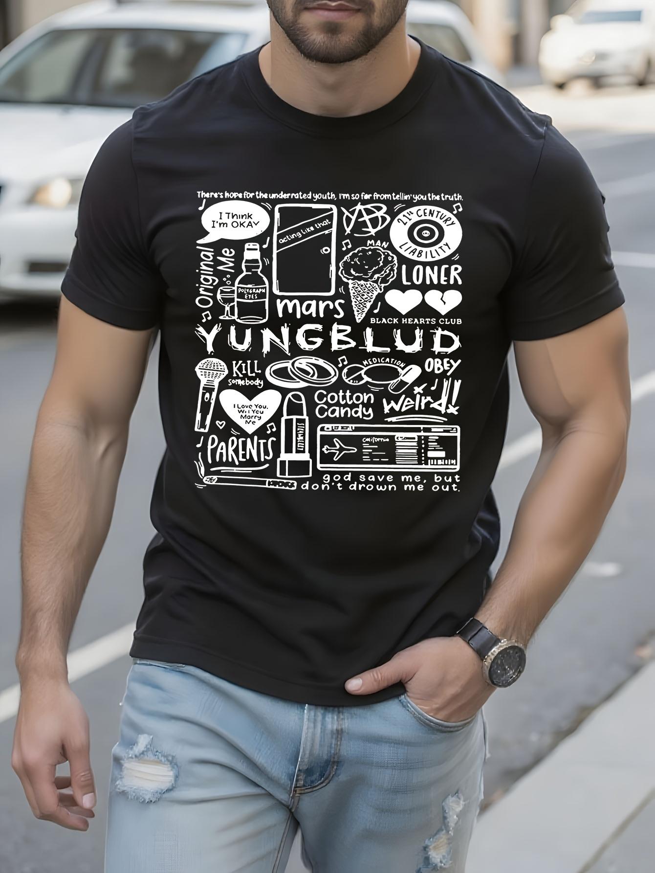 Yungblud Graphic Tshirt Black with White Print Wo Oversiz... XL