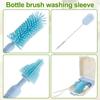 Bottle Brush Set Portable Baby Bottle Cleaner Kit with Silicone Nipple Brush Bottle Cleaning Tool Drying Rack for Home and Trave