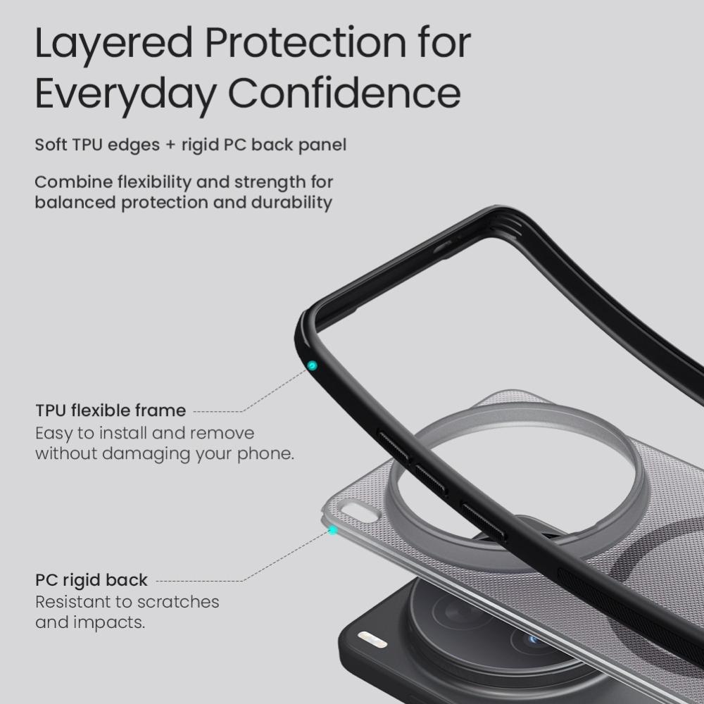 Für Vivo X300 Ultra Handyhülle Nillkin Super Frosted Shield Pro Magnetische Harte PC+TPU Hülle Stoßfeste Rückseite