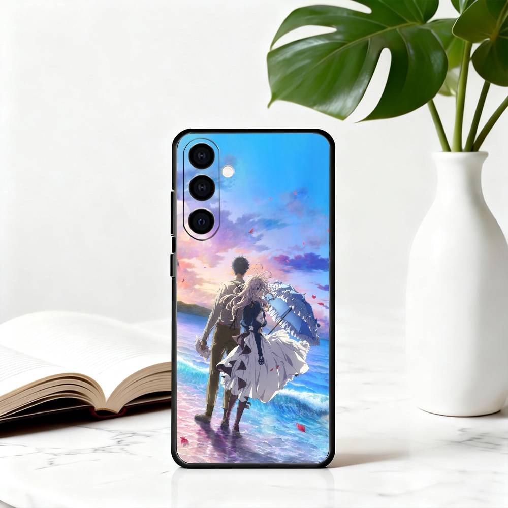 

Cute V-Violet E-Evergaden-VE-es Phone Case For Samsung Galaxy A73,A72,A71,A70,A53,A52,A51,Others Soft Black Cover Samsung a30 a20