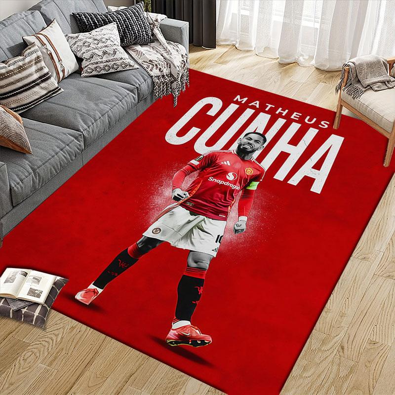 Matheus Cunha Flannel Printed Carpet, Home Sofa Decoration for Living Room & Bedroom, Non‑Slip Play Flannel Floor Mat for Game Room