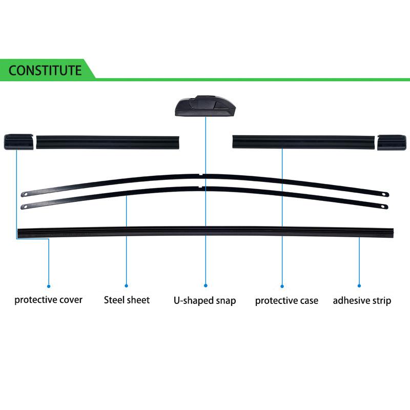 For Chevrolet Orlando 2011-2018 Car Wiper U-type Soft Rubber Boneless Wiper HD Quiet Durable Automotive Wiper 24"+19"