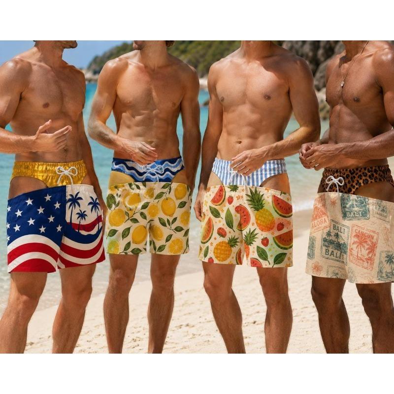 Funny Men Swim Trunks Personalized Hairy Butt Print Beach Shorts, Bathing Suit, Bachelor Party Short, Big Booty Gag Gift for Him