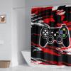 Boy Room Video Gamepad Printed Shower Curtain, Toilet Bathroom Bathtub Decorative Shower Curtain With 12 Hooks