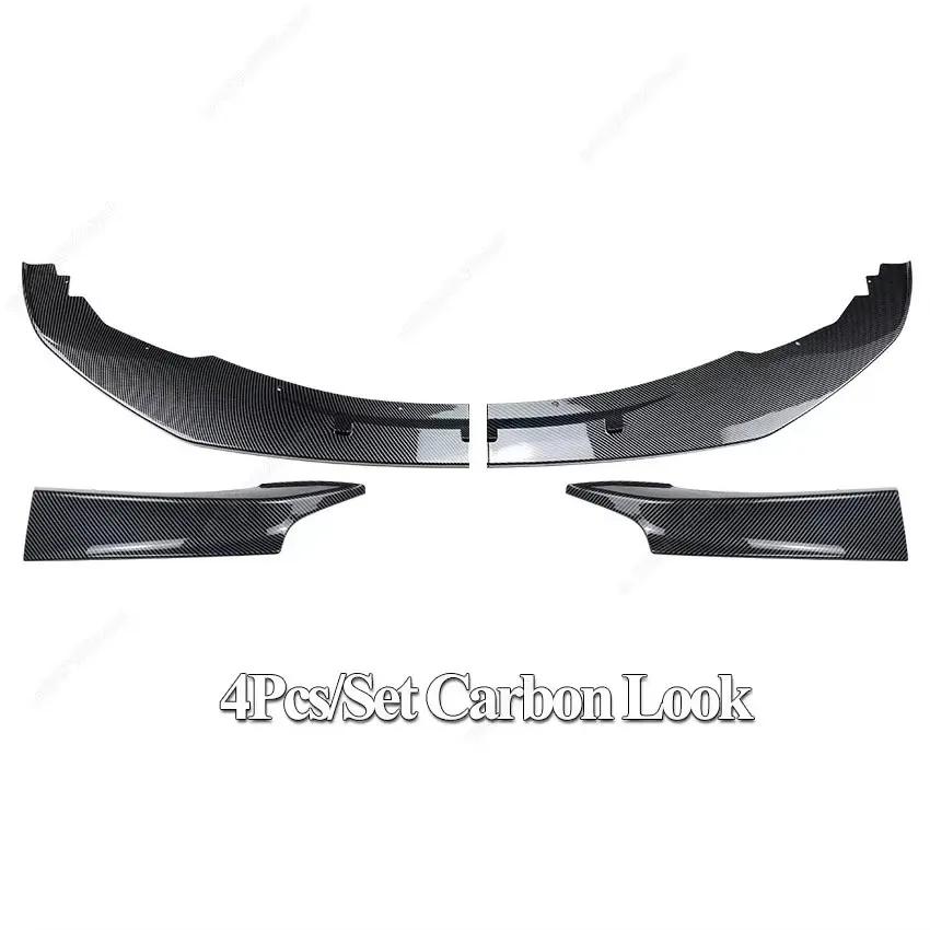 4PCS/Set Car Front Bumper Splitter Lip Diffuser Spoiler For BMW 1 Series F20 F21 120d 120i M135i Pre LCI M-Sport 2012-2015 Black