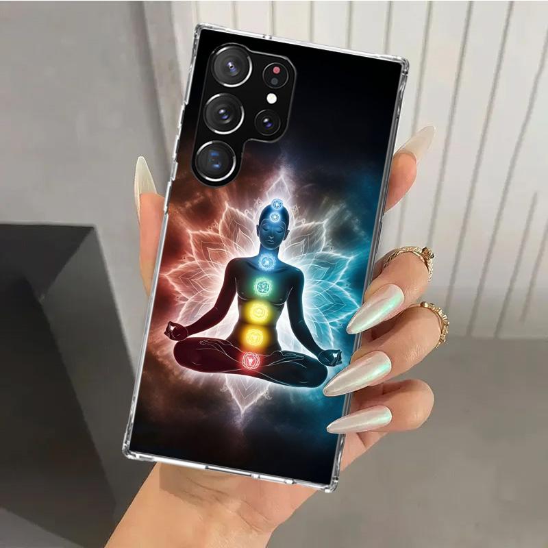 Yoga Chakra Spiritual Energy Universe Phone Case for Samsung Galaxy S26 S24 S23 Ultra S25 Edge S22 S21 Plus S20 FE + Soft Print