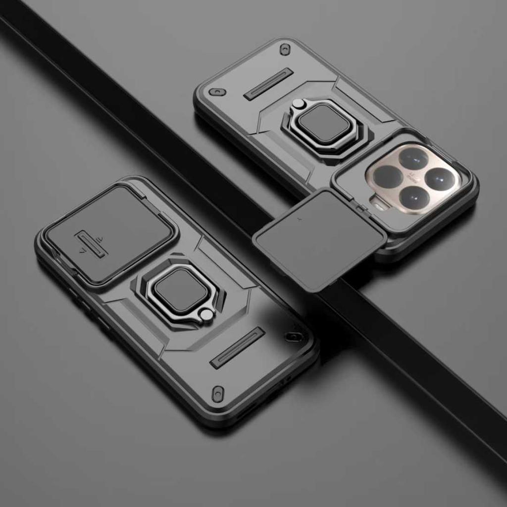 Rugged Duty Armor Slide Lens Protect Ring Stand Cover For Xiaomi 15T Pro 14T Pro POCO C85 C75 F7 Ultra Pro X7 M7 5G Phone Case