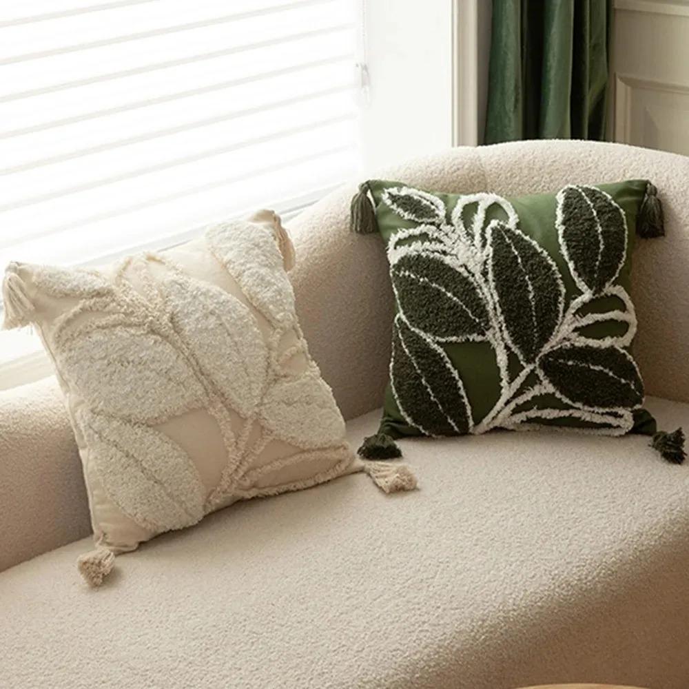 45x45CM Embroidered Floral Pillow Case Decor Home Light Luxury Sweet Pillow Cushion Cover Throw Square Funda Cogines De