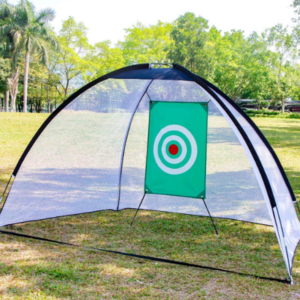 Oxford Cloth Green Lightweight Portable Bottomless Golf Practice Net Training Tool for Indoor Outdoor Using