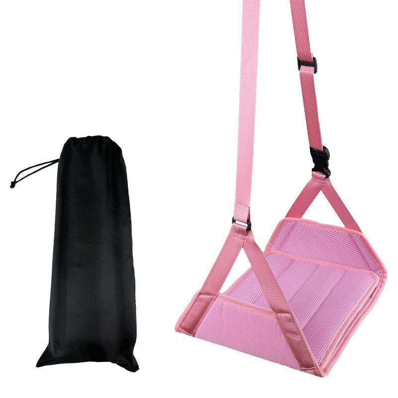 

1PC Black Portable Airplane Footrest, Adjustable Travel Foot Rest Strap, Lightweight Desk Leg Hammock for Airplane Office Car