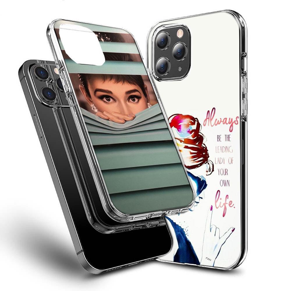 Audrey Hepburn Phone Case For Iphone 16E 15 Pro 14 Plus 17E 16 17 Pro Max Air 11 12 13 Mini Shockproof Capa Cute Cover TPU Cl