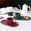 Ceramic Cup And Saucer Gold Handle Coffee Cup And Saucer Set Phnom Penh Tray With Spoon