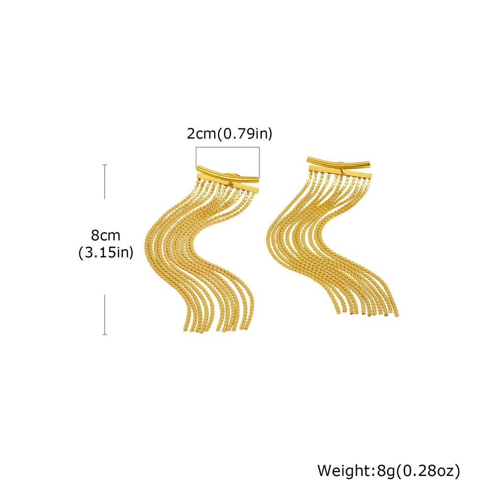 Vnox Stainless Steel Pin Paper Clip Ear Chain Earrings,Long Tassel Drop Dangle Ear Charms Earrings Fashion Jewelry Gift
