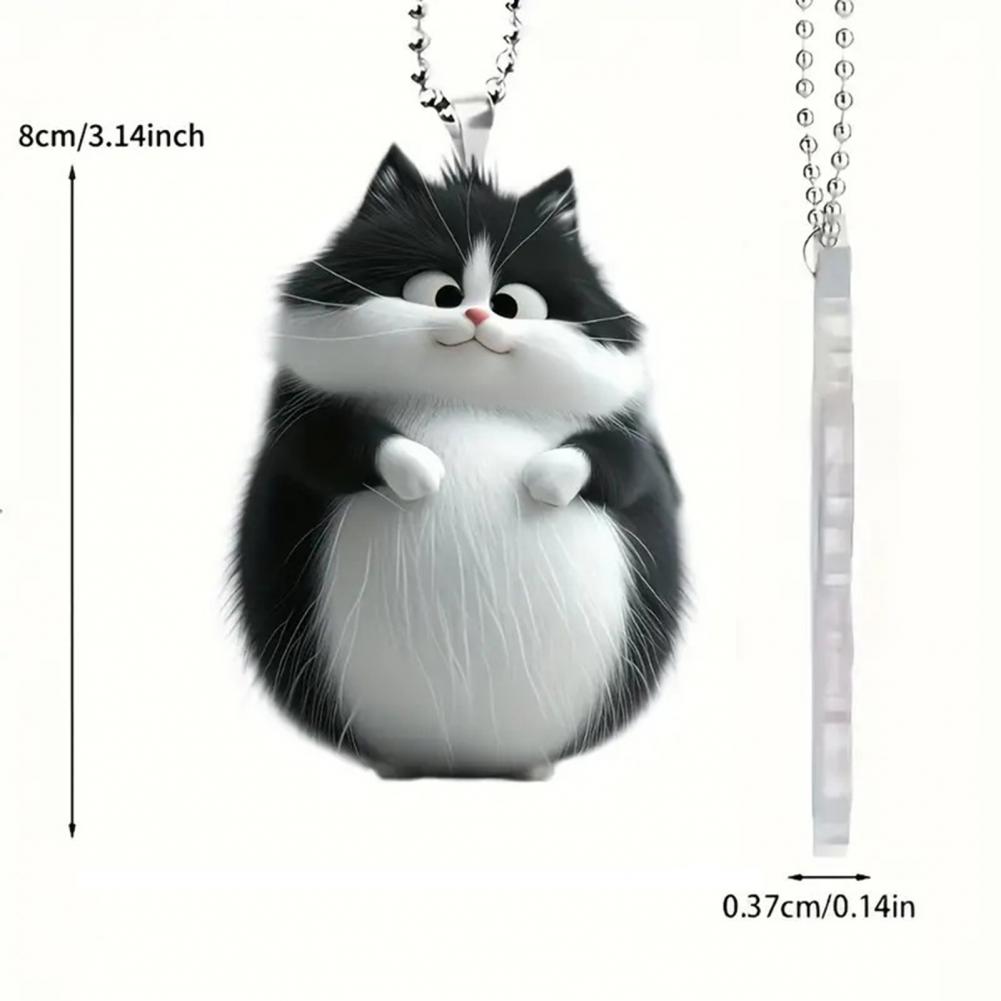 Cartoon Cat Decor Cute Cat Pendant Whimsical Cat Pendant Rearview Mirror Ornament Auto Decoration Gift for Family for Car