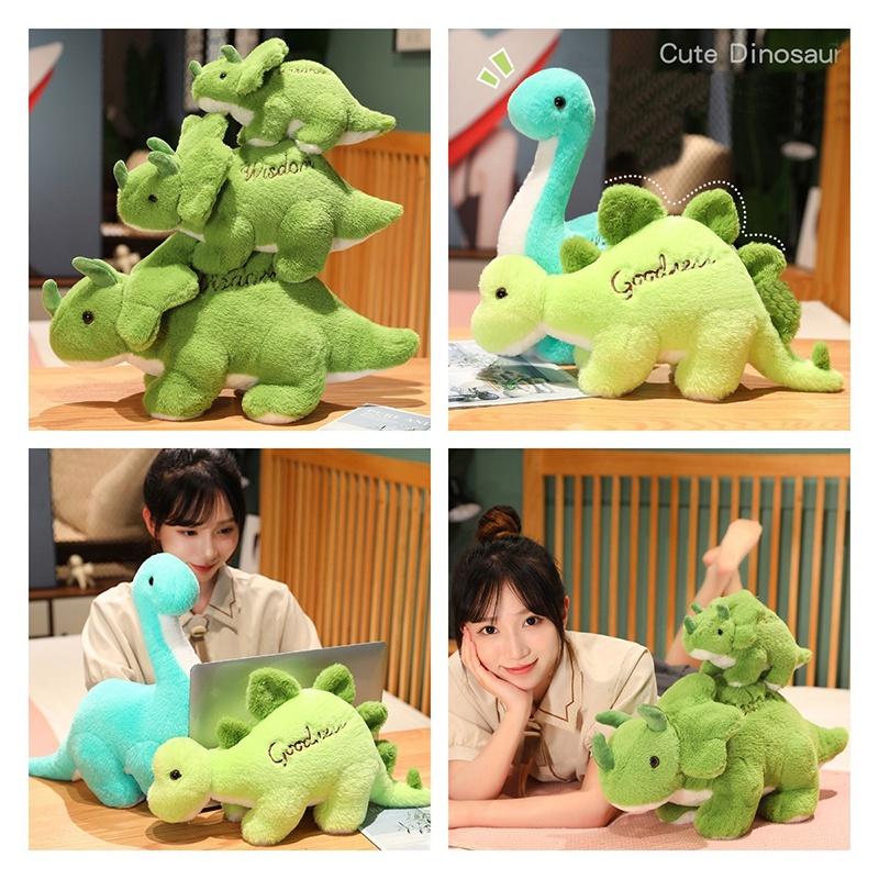 Jurassic Dinosaur Park Plush Toy Green Stegosaurus Triangular Dragon Tyrannosaurus Rex Cartoon Stuffed Animal
