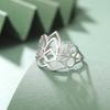 LIKGREAT Lotus Flower Ring Minimalist Lotus Rings Stainless Steel Jewelry Buddhism  Spiritual  Protection Amulet For Women Gift