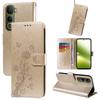 For Vivo Y400 5G Leather Case Butterfly Floral Imprint Wallet Stand Cover
