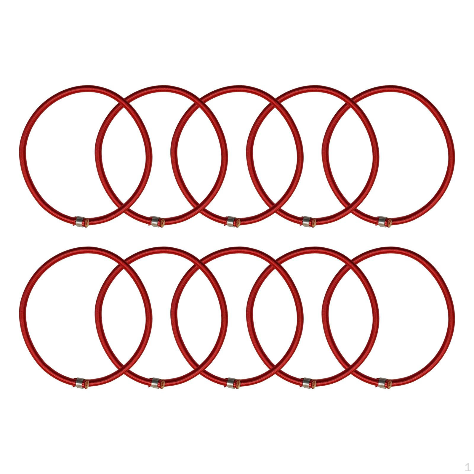 10 шт. эластичная веревка для батута, банджи-шнур, алюминиевая пряжка, сверхпрочный стрейч красный