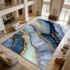 Blue Gold Marble Style Large Living Room Carpet Decoration Home Antiskid Fluffy Luxury Rug Easy Clean Short Velvet Floor Mats