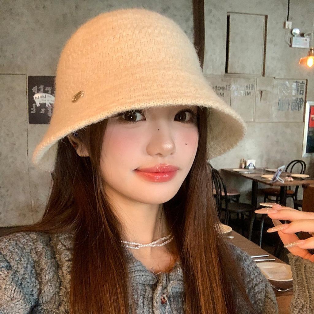 Female French Style Elegant Retro Versatile Basin Hat Big Head Circumference Showing Face Small Bucket Hat Trendy