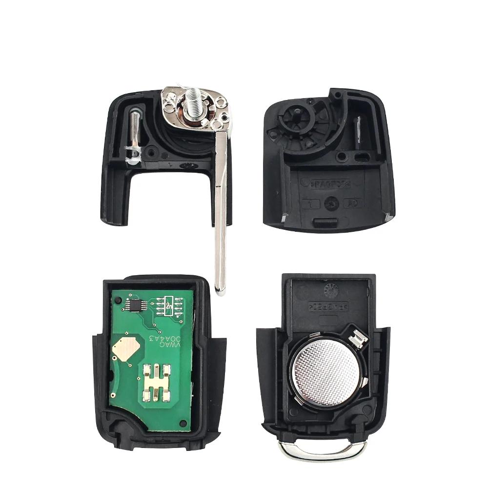 Remote Car Key For VW Bora Golf Polo Passat Touran Seat Skoda/ 433MHz/ ID48 Chip /1J0959753AG