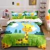 "Cartoon Giraffe Jungle Set" kid's and adults' bedroom decor, Exquisite three-piece bedding set gift