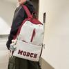 Mori Ins Simple Letters Contrasting Colors Large Capacity Junior High School and High School Students Schoolbag 24 New Casual Backpack