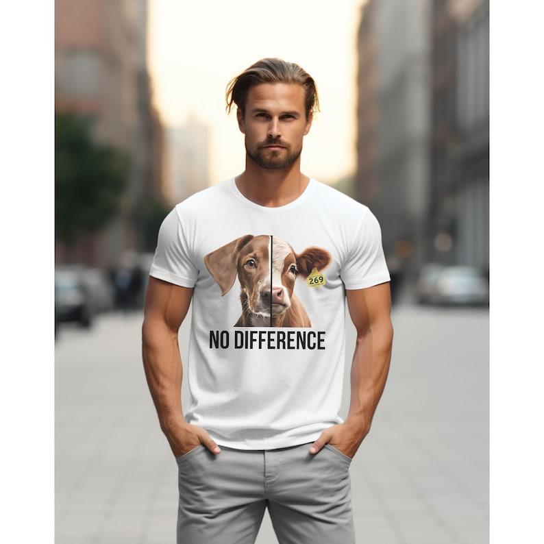 Veganský aktivistický t-shirt Antispeciesismus Žádný rozdíl Milovníci telat a psů Nápady na dárky pro rostlinnou stravu pro osvobození zvířat Tričko