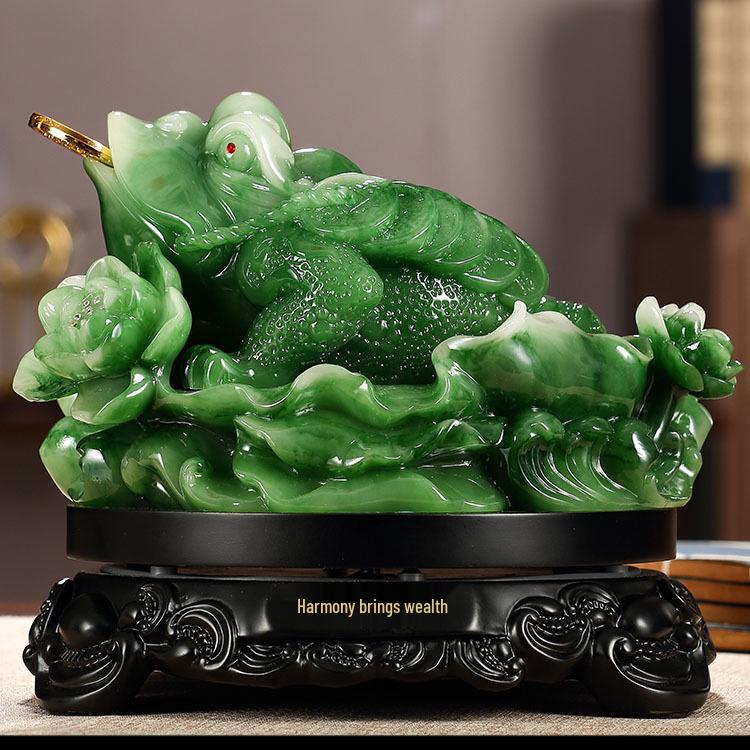 Golden Money-Attracting Three-Legged Toad Figurine - Home & Office Decor Ornament for Shop Openings