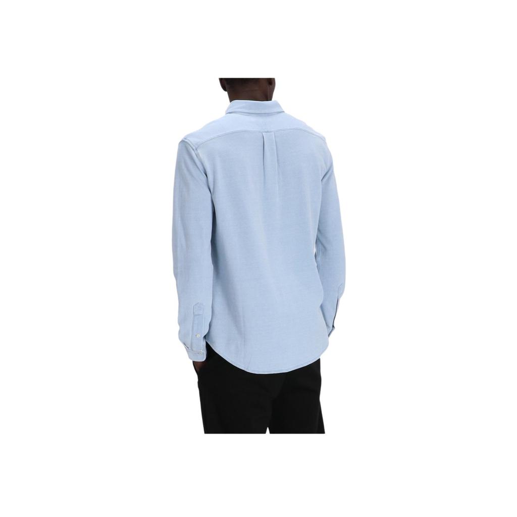 Polo Ralph Lauren Solid Color Button Long Sleeve Shirt Men Shirts Light-Blue 710654408-130