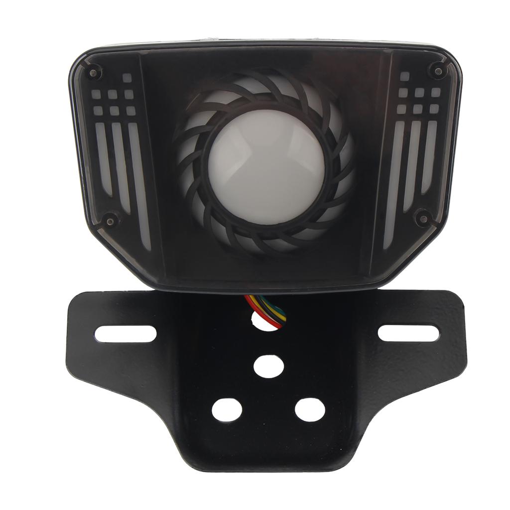 Motorcycle LED Brake Tail Light 12V Signal Lights LED Integrated Tail Light with License Plate Bracket RGB Angel Eyes Universal