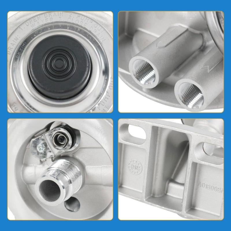 Hand Pump Fuel Filter Base Assembly for R45T R60T R90T Filters, Metal Bracket Base for Marine Service Tasks and Repair
