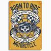 Born to Ride Motorcycle Tin Signs, Retro Metal Sign Plaque, Vintage Wall Decor, Garage, Bar, Man Cave, Decorative Plate