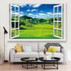 3D Window Frame Spring Landscape Wallpaper Stylish Nordic Blue White Natural Fake Window Window Waterproof Wall Decor for Living Protects Sticker,