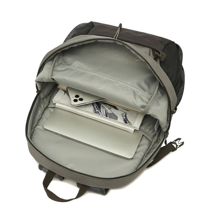 Li Ning Outdoor CF Sport Freizeit Verstellbarer Schultergurt Reißverschluss Rucksack Unisex Rucksack Stein-Lotus-Braun ABSU187-2