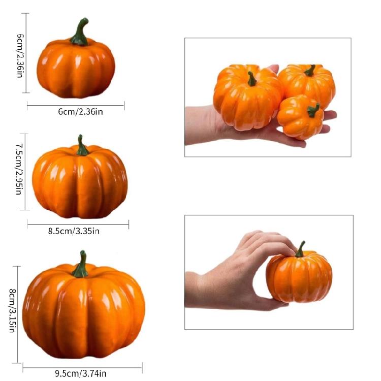12Pcs Realistic Simulation Pumpkin for Thanksgiving Decoration, Basket Display, Artificial Pumpkins Vegetable Decoration