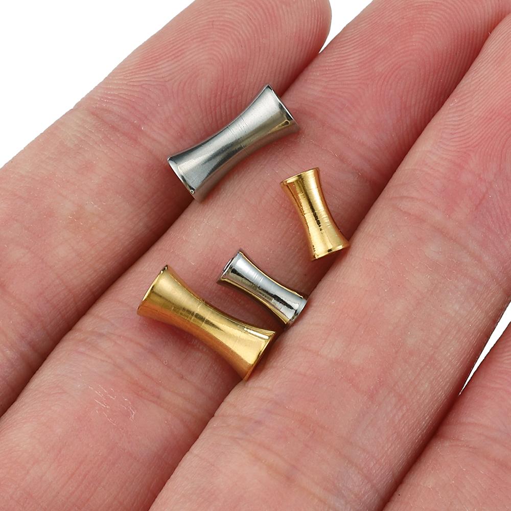20pcs 10pcs Stainless Steel Tube Spacer Beads Gold Color Barrel Drum Beads Charms for Necklace Bracelet Jewelry Making DIY