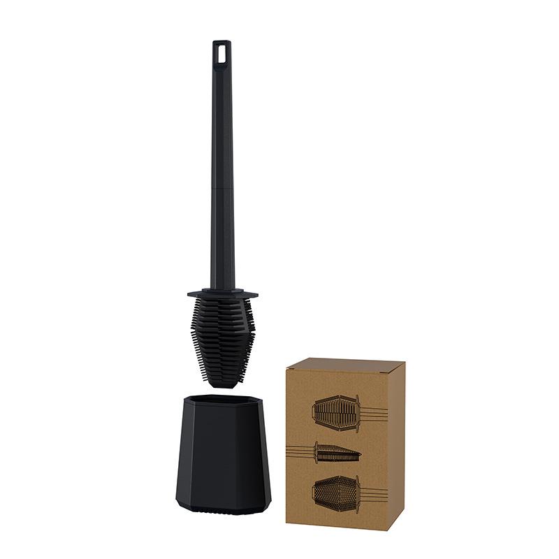 Silicone Toilet Brush, Household Toilet Brush with No Blind Spots, Wall-mounted Toilet Brush Set
