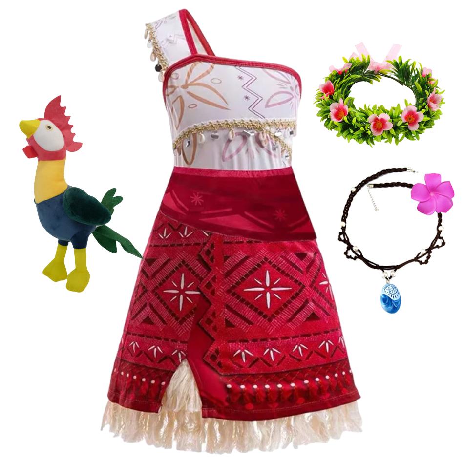 Nuovo Film Oceania 2 Vestito da Bambina Costume per Festa di Halloween Abito Elegante da Principessa Bambini Outfit Vaiana Vestito